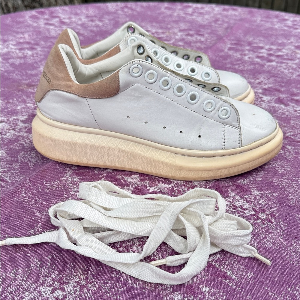 Alexander McQueen White and Beige Sneakers, Women EU 37 (US size 7)